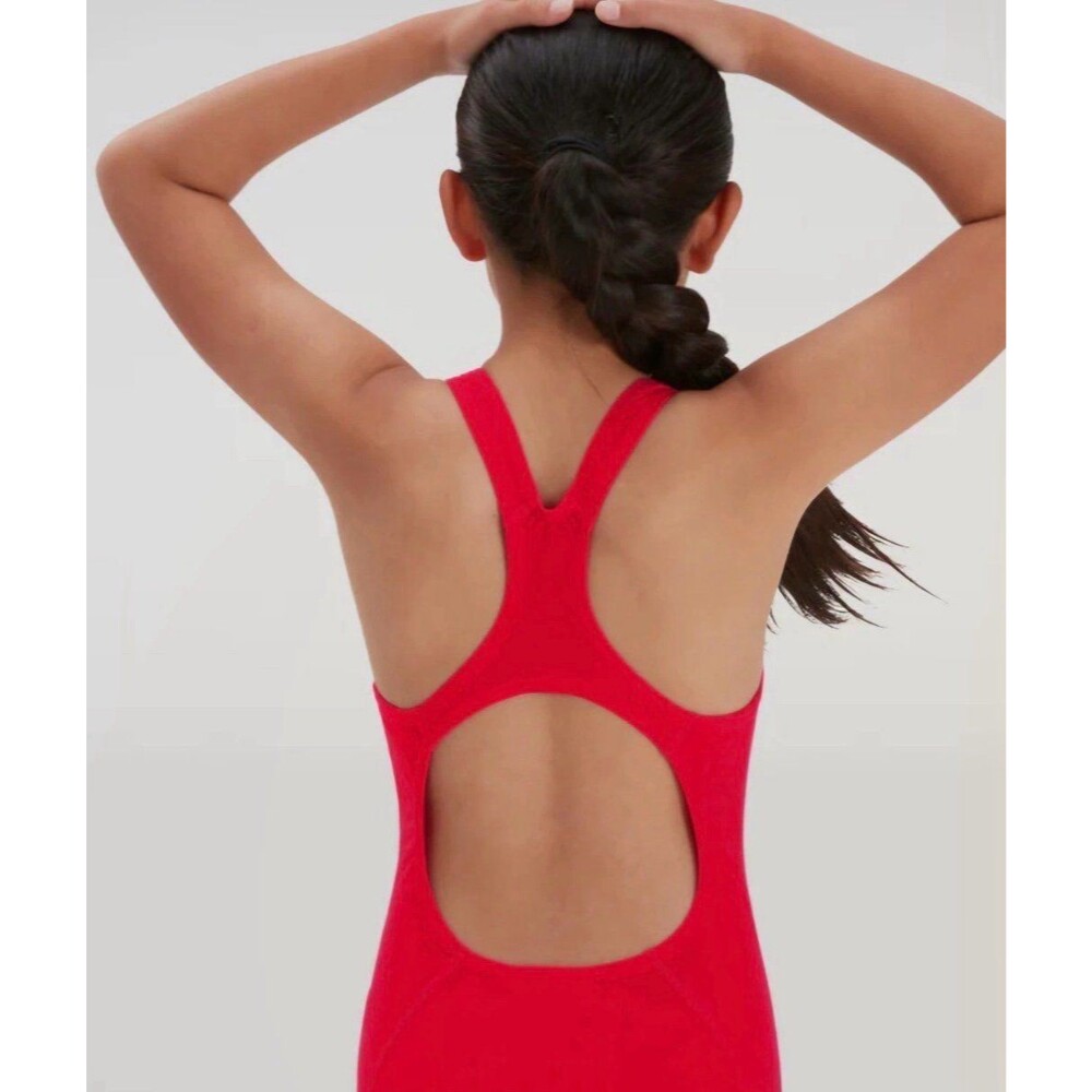 Red Speedo 6 Youth One Piece Red Swinsuit Cut Out Back Bathing Suit NWT